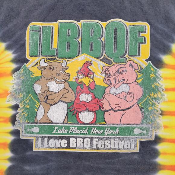 Vintage BBQ Festival Shirt Womens Medium 18x23 Lake-Placid - Picture 8 of 16